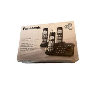 Lot of 3 New Panasonic KX-TGE243B Black Cordless Phone Answering System Handsets